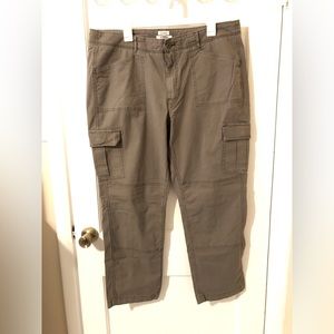 Women's Stretch Canvas Cargo Pants, Mid-Rise Straight-Leg